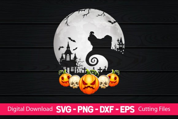 A Chic Halloween Graphic for Crafts: Shih Tzu and Moon