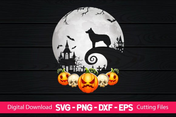A Designer's Take on Siberian Husky and Moon Halloween Graphics