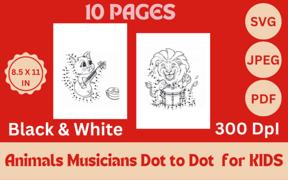 A Musical Animal Dot-to-Dot for Brand Graphics & Print Templates
