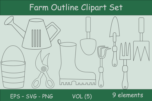 A Practical Review of the Outline Farm Equipment Clipart Set for Embroidery
