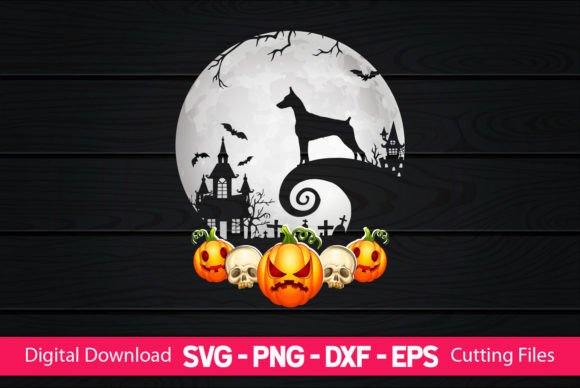 Doberman and Moon Halloween: A Bold Craft Graphic