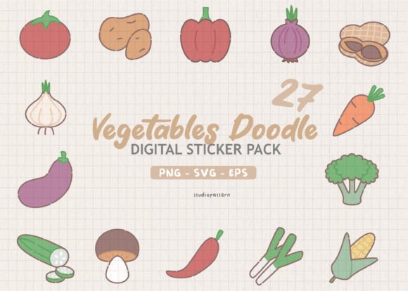 Embroidery Review: Vegetable Doodle Stickers Design
