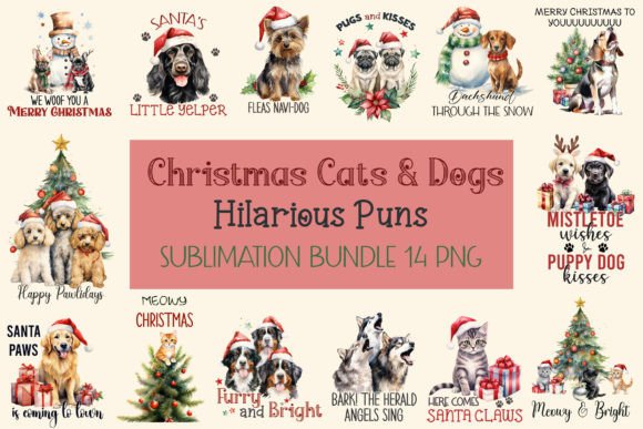 How Christmas Puns Cats and Dogs Graphics Elevate Craft Business Branding