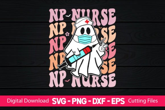 NP Nurse Retro Boo Ghost for Crafts & Graphics