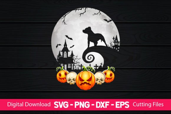Pitbull & Moon Halloween: A Graphic for Seasonal Craft Brands